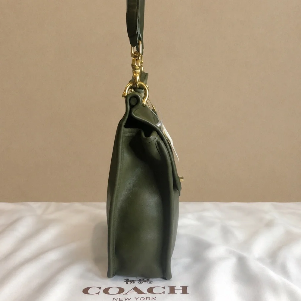 Vintage COACH WILLIS Loden Green Top Handle Turn Lock Bag 9927 COA NWT